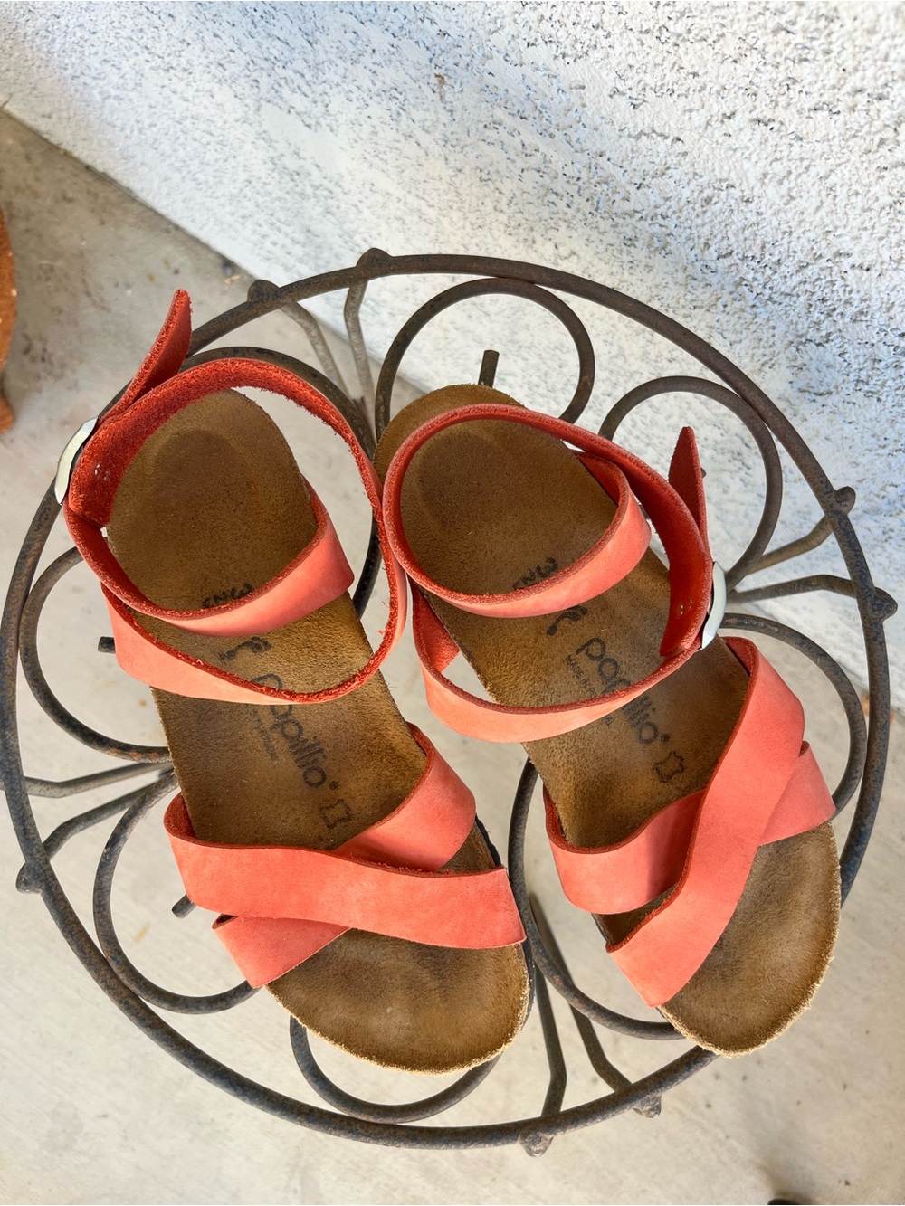 Papillio Coral Suede Strappy Cork Sandals